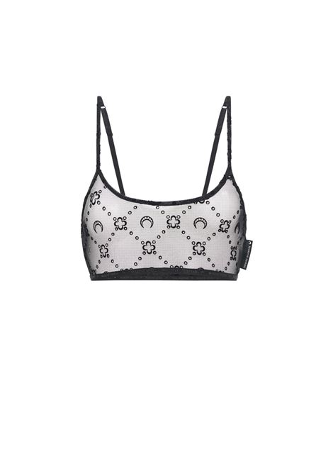 moongram mesh flock high-cut bralette qoman black MARINE SERRE | WUW058ACJER0005BK99